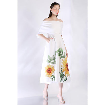 Ozeqo Womens White Dress with Wrap (Set of 2)