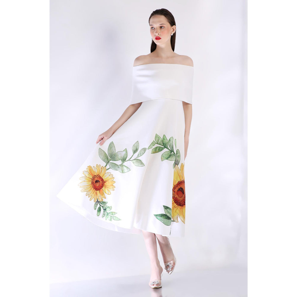 Ozeqo Womens White Dress with Wrap (Set of 2)