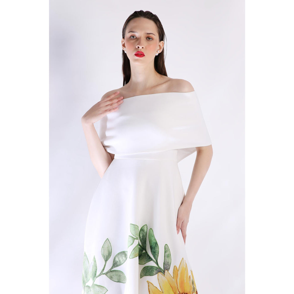 Ozeqo Womens White Dress with Wrap (Set of 2)