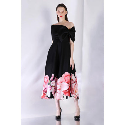 Ozeqo Womens Black Dress with Wrap (Set of 2)