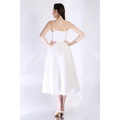 Ozeqo Womens White Dress with Wrap (Set of 2)