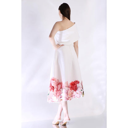 Ozeqo Womens White Dress with Wrap (Set of 2)