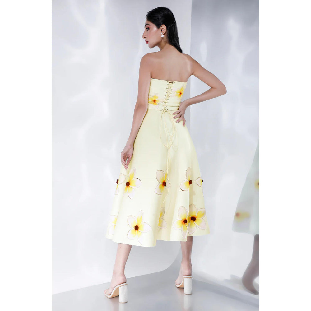 Ozeqo Womens Yellow Dress with Wrap (Set of 2)