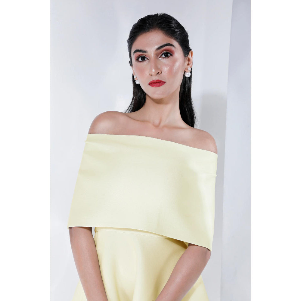 Ozeqo Womens Yellow Dress with Wrap (Set of 2)