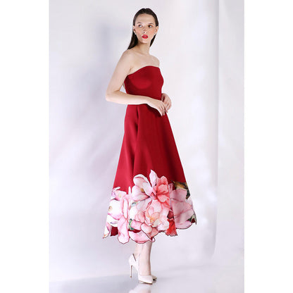Ozeqo Womens Maroon Dress with Wrap (Set of 2)