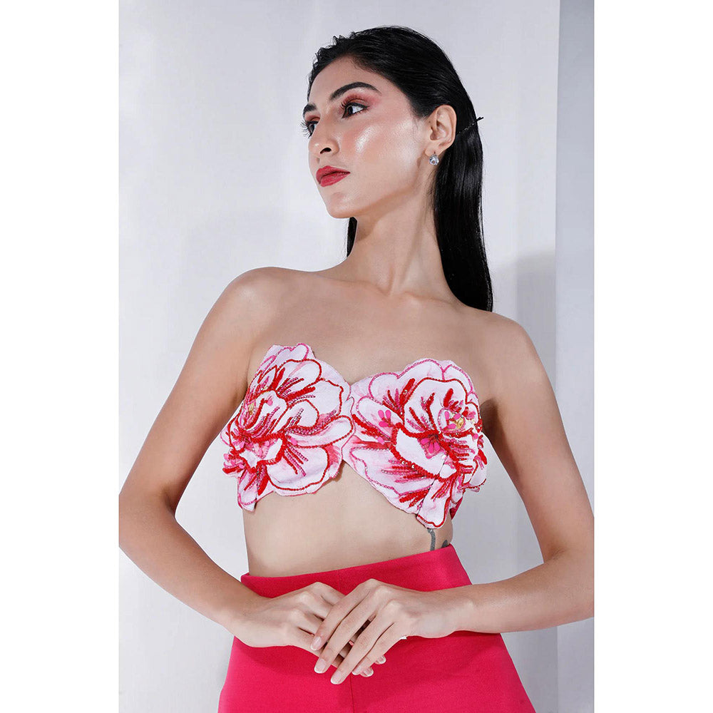 Ozeqo Womens Red Bralette with Skirt and Detachable Ruffle Wrap (Set of 3)