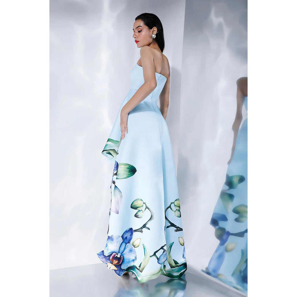 Ozeqo Womens Blue Dress with Wrap (Set of 2)