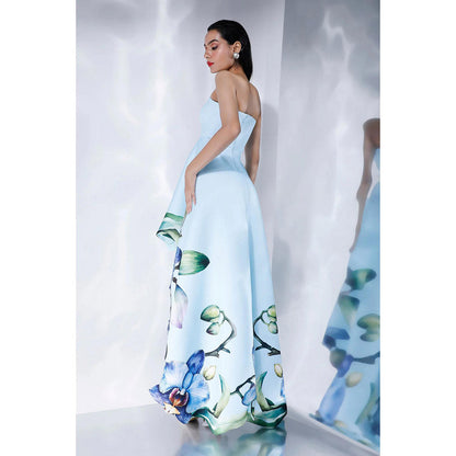 Ozeqo Womens Blue Dress with Wrap (Set of 2)