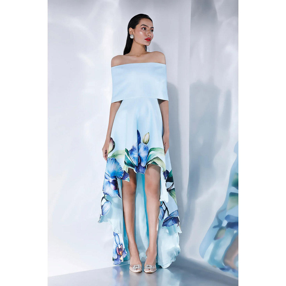 Ozeqo Womens Blue Dress with Wrap (Set of 2)