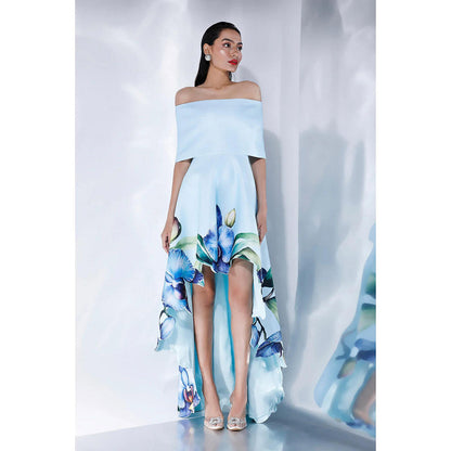 Ozeqo Womens Blue Dress with Wrap (Set of 2)