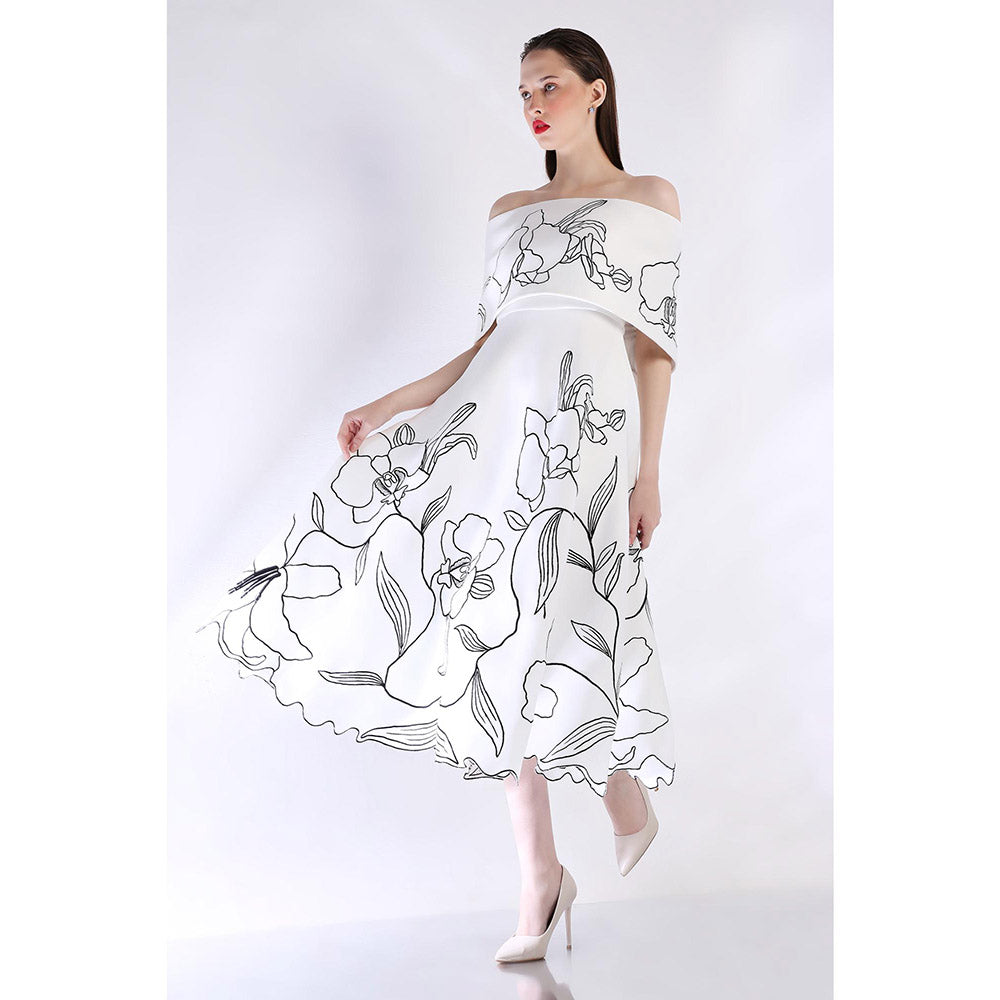 Ozeqo Womens White Dress with Wrap (Set of 2)