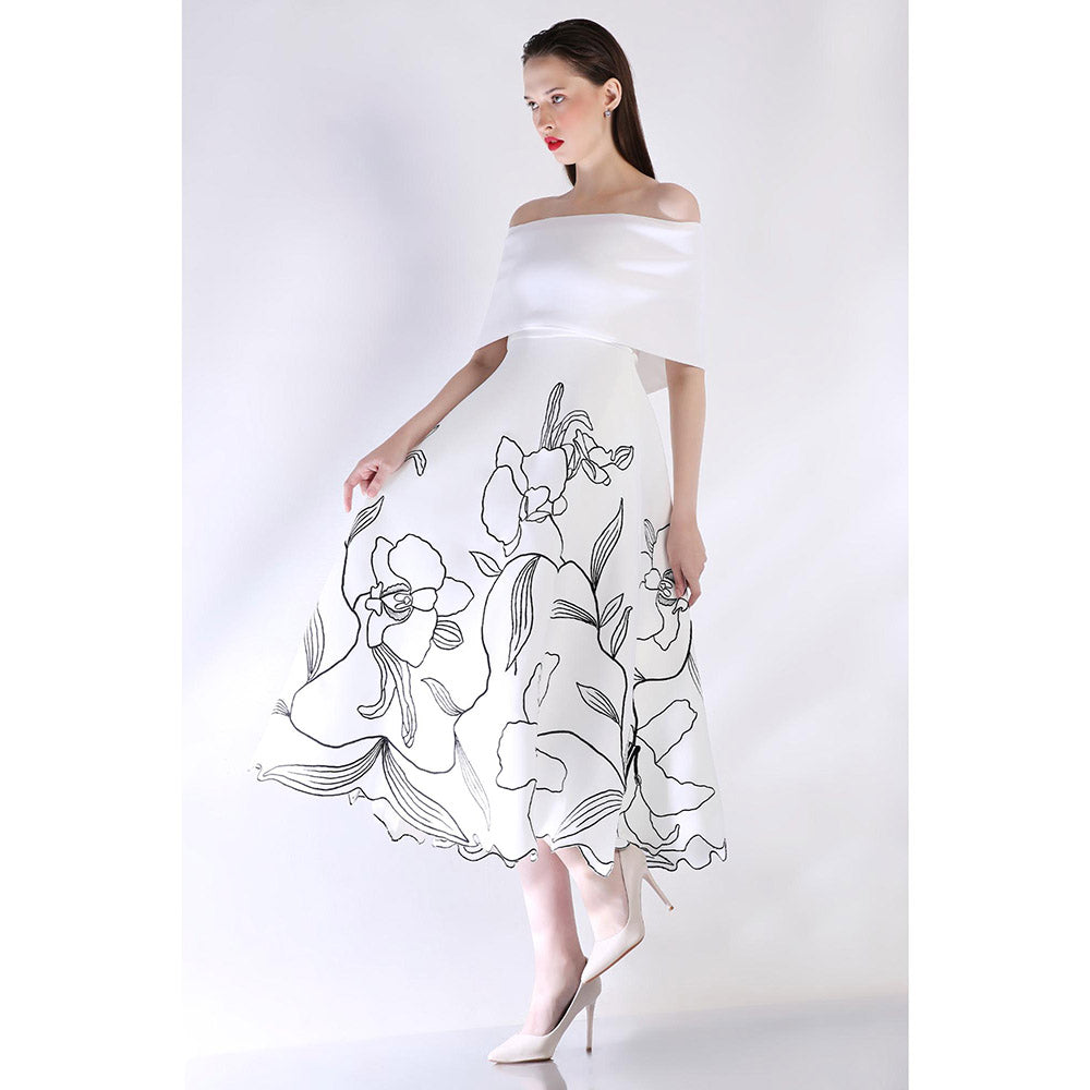 Ozeqo Womens White Dress with Wrap (Set of 2)