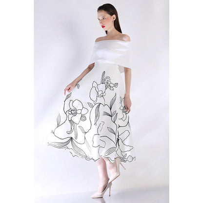 Ozeqo Womens White Dress with Wrap (Set of 2)