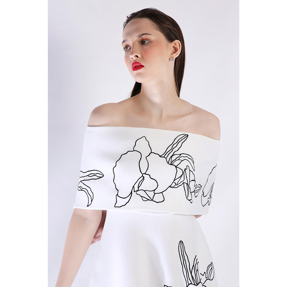 Ozeqo Womens White Dress with Wrap (Set of 2)