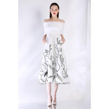 Ozeqo Womens White Dress with Wrap (Set of 2)