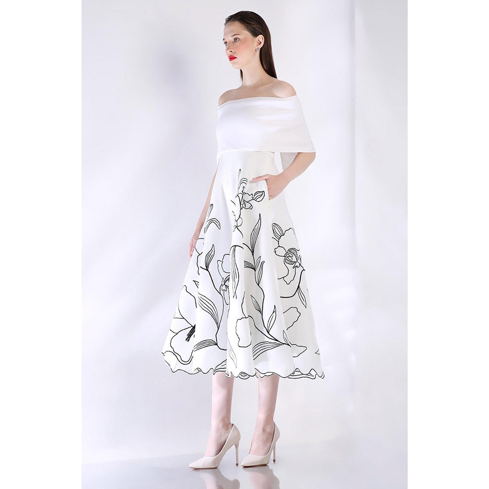 Ozeqo Womens White Dress with Wrap (Set of 2)