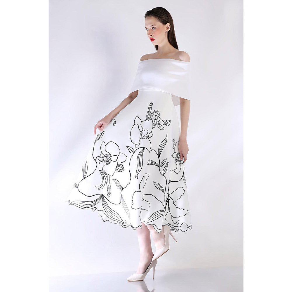 Ozeqo Womens White Dress with Wrap (Set of 2)