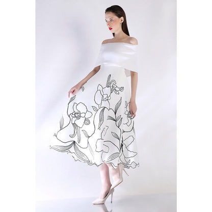 Ozeqo Womens White Dress with Wrap (Set of 2)