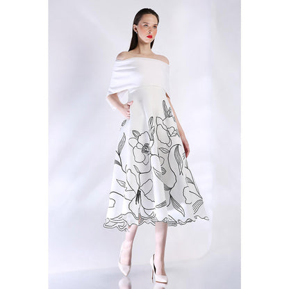 Ozeqo Womens White Dress with Wrap (Set of 2)