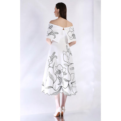 Ozeqo Womens White Dress with Wrap (Set of 2)