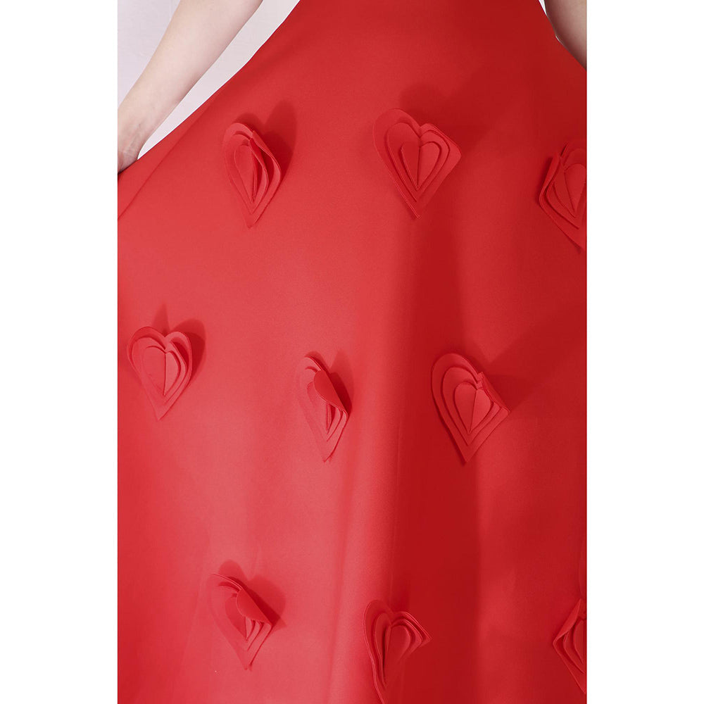 Ozeqo Womens Red One Shoulder Drerss