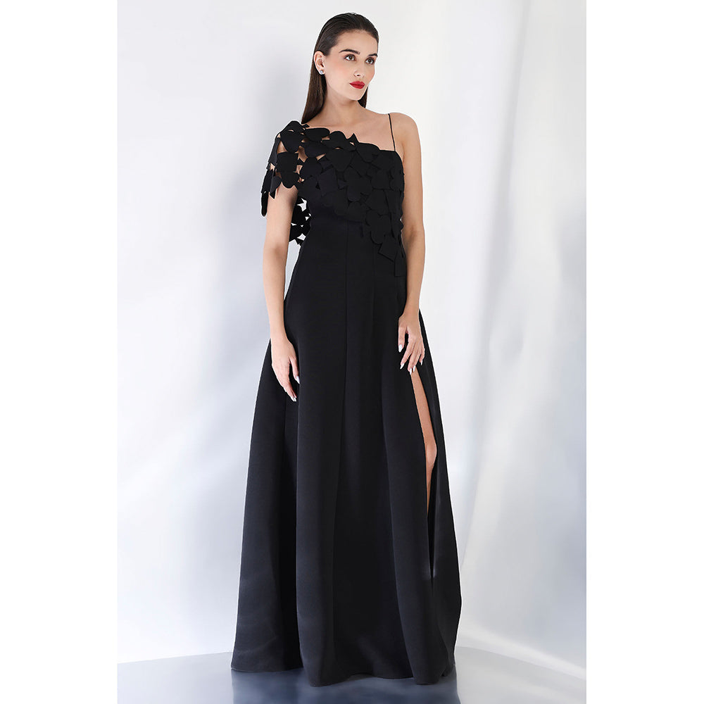 Ozeqo Black Maxi Dress and Wrap