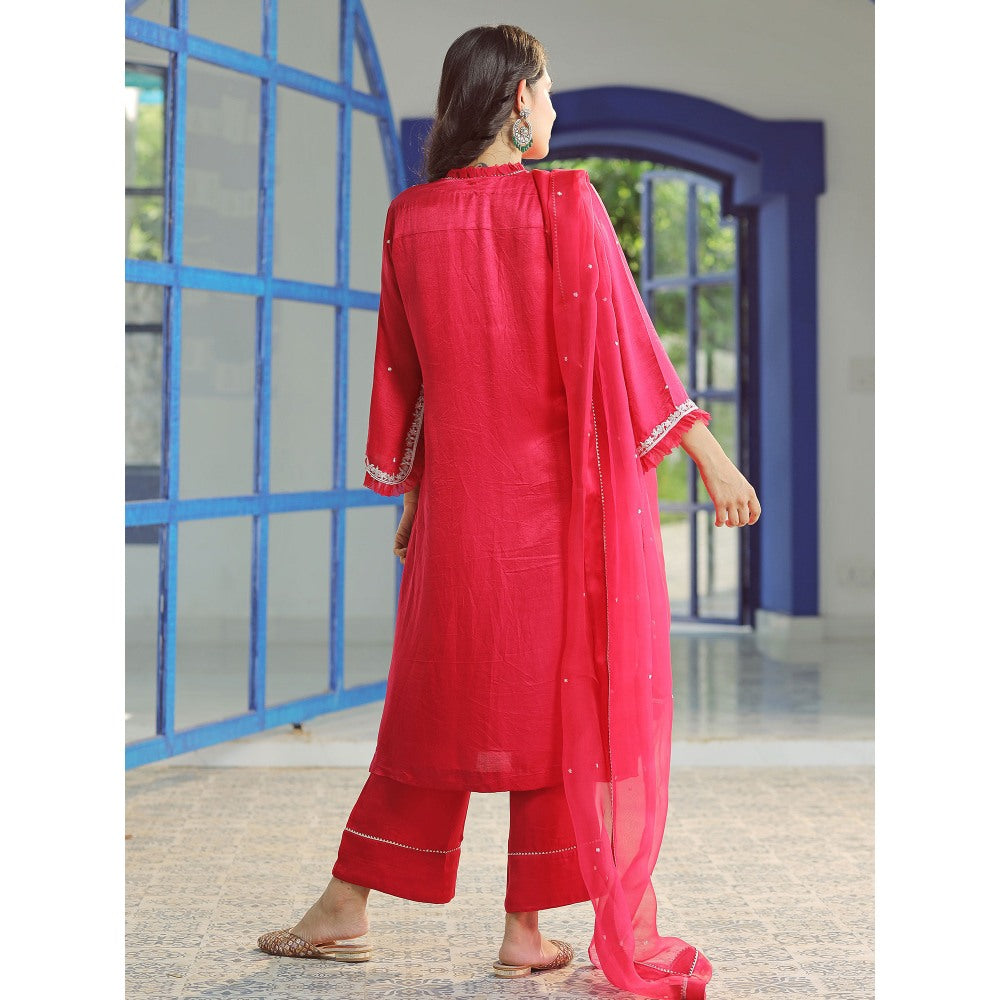 Pairaahan Umaiza Fuscia Pink Kurta (Set of 3)