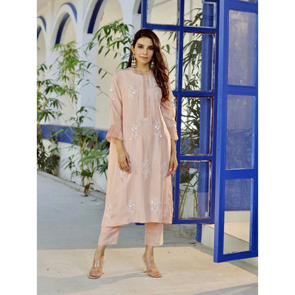 Pairaahan Sahira Pink Embroidered Kurta (Set of 2)