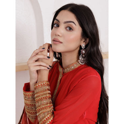 Pairaahan Adira Kurta Red (Set of 3)