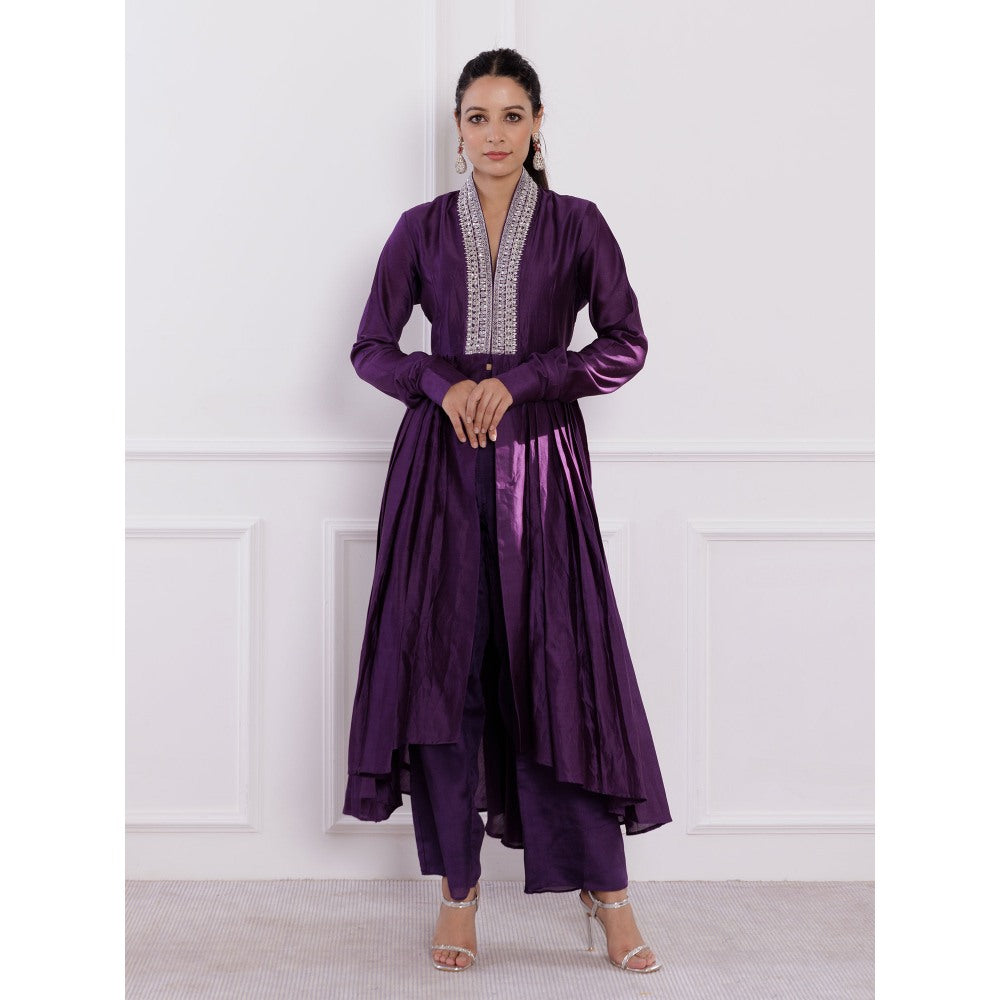 Pairaahan Faiz Kurta Purple (Set of 2)