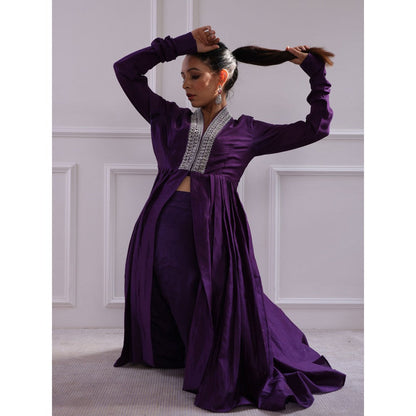 Pairaahan Faiz Kurta Purple (Set of 2)