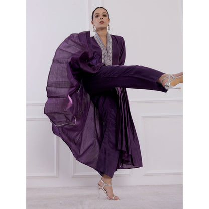 Pairaahan Faiz Kurta Purple (Set of 2)