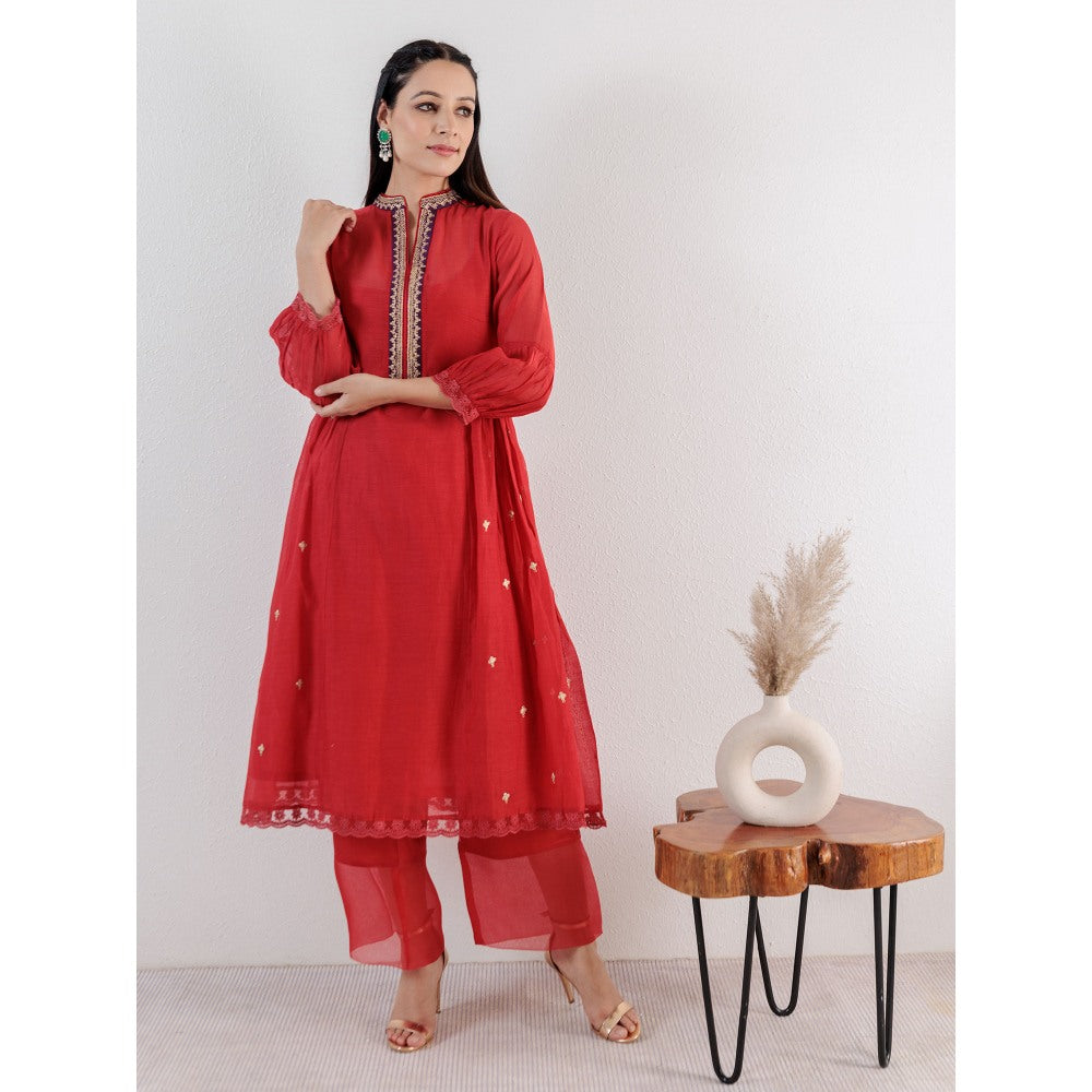 Pairaahan Falak Kurta Red (Set of 2)