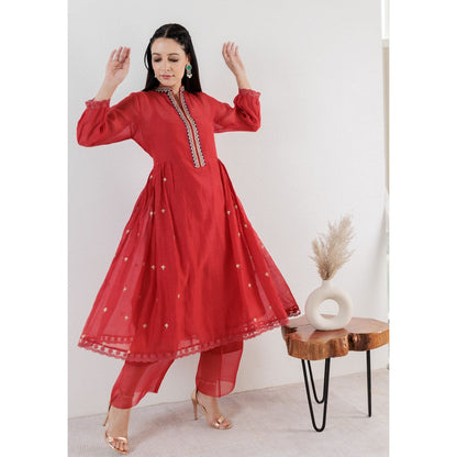 Pairaahan Falak Kurta Red (Set of 2)