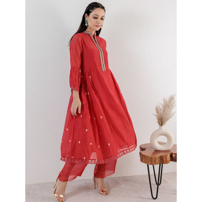 Pairaahan Falak Kurta Red (Set of 2)