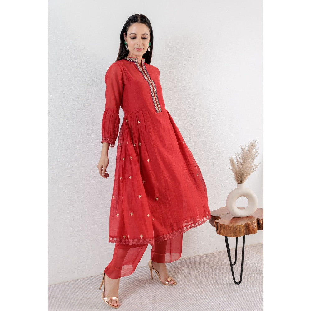 Pairaahan Falak Kurta Red (Set of 2)