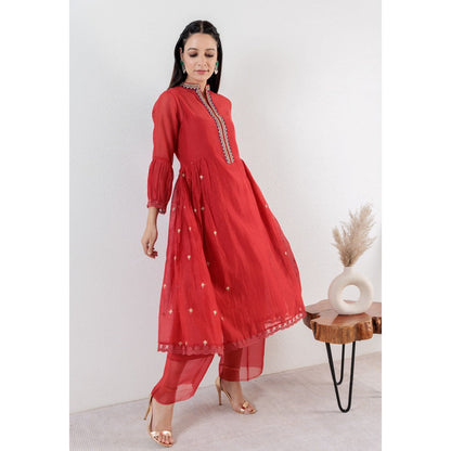 Pairaahan Falak Kurta Red (Set of 2)