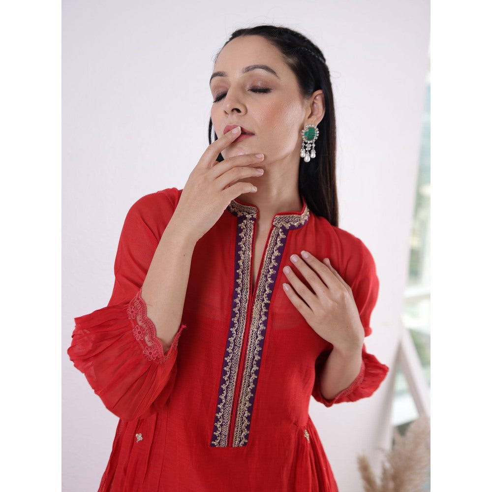 Pairaahan Falak Kurta Red (Set of 2)