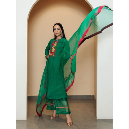 Pairaahan Farah Kurta Green (Set of 3)