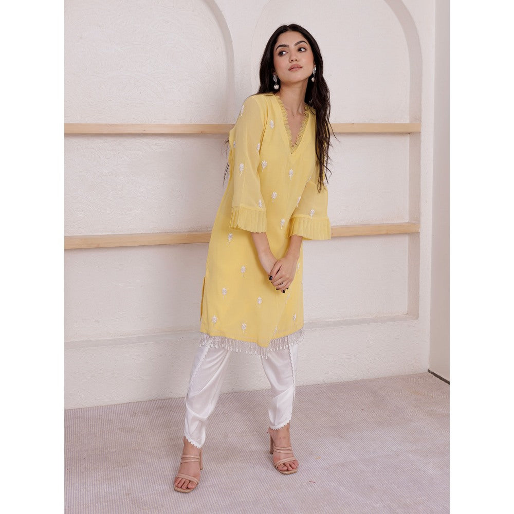 Pairaahan Nyla Kurta Yellow (Set of 2)