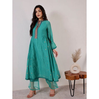 Pairaahan Sarah Kurta Green (Set of 2)