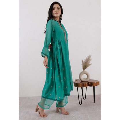 Pairaahan Sarah Kurta Green (Set of 2)