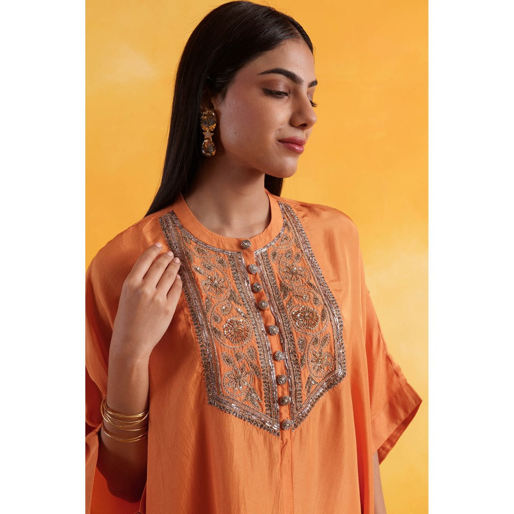 Pairaahan LIARA Orange Kaftan with Pant (Set of 2)