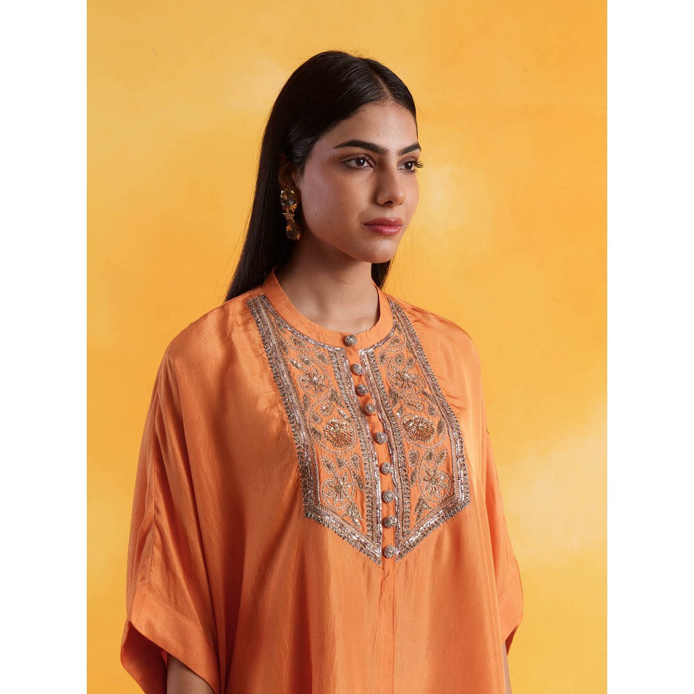 Pairaahan LIARA Orange Kaftan with Pant (Set of 2)