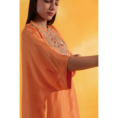 Pairaahan LIARA Orange Kaftan with Pant (Set of 2)