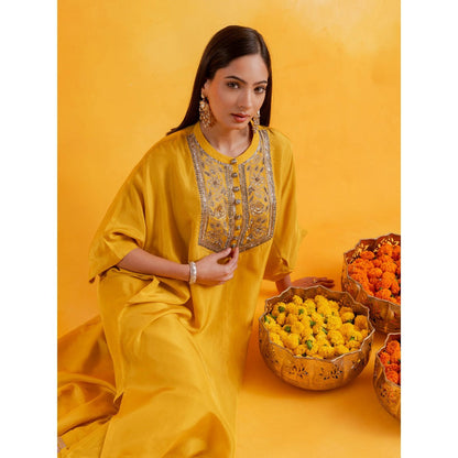 Pairaahan EVARA Yellow Kaftan with Pant (Set of 2)