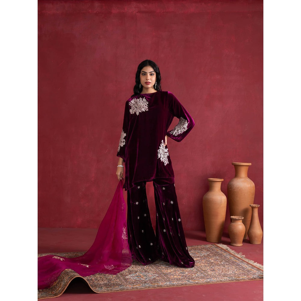 Pairaahan HIRAN Magenta Kurta with Pant (Set of 3)