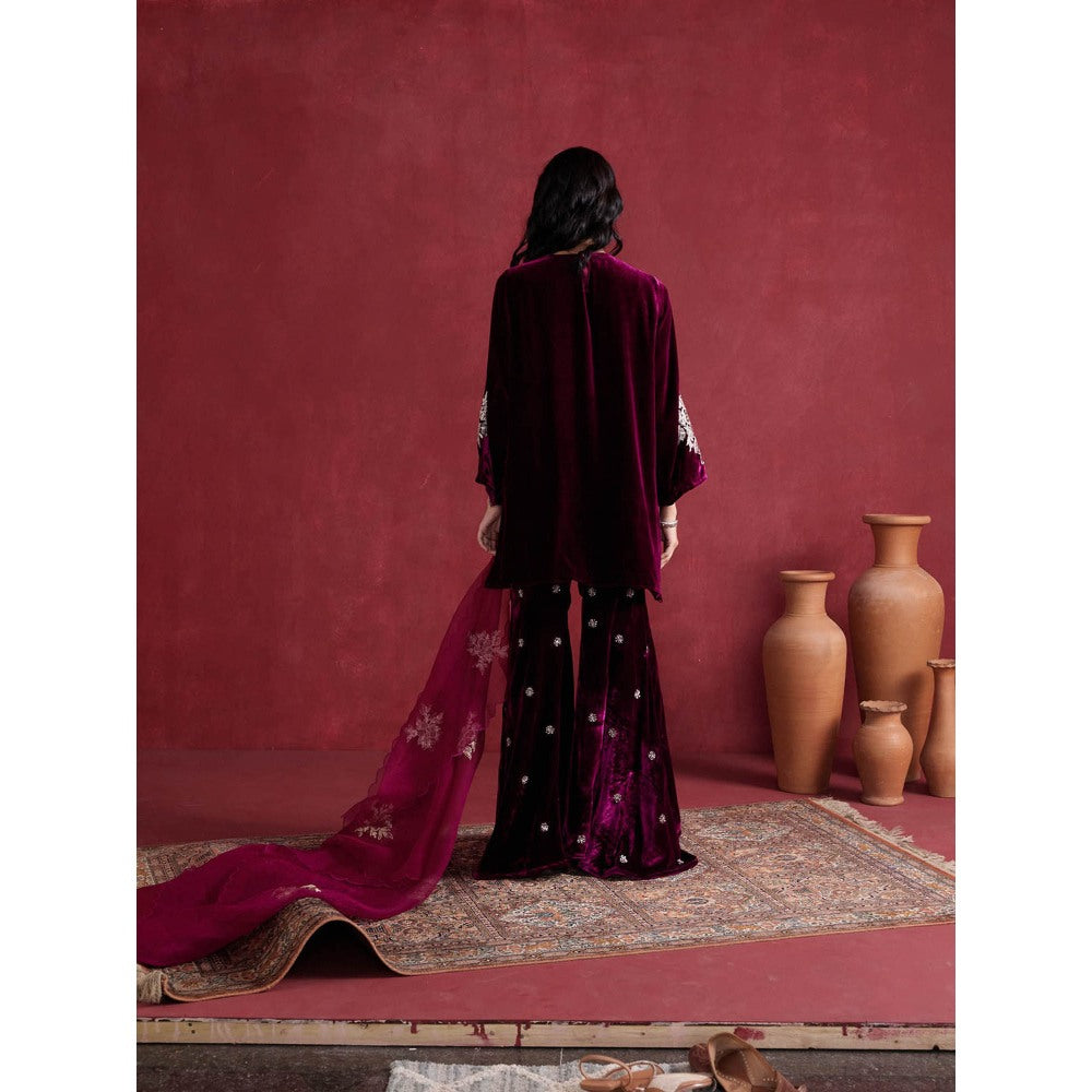 Pairaahan HIRAN Magenta Kurta with Pant (Set of 3)