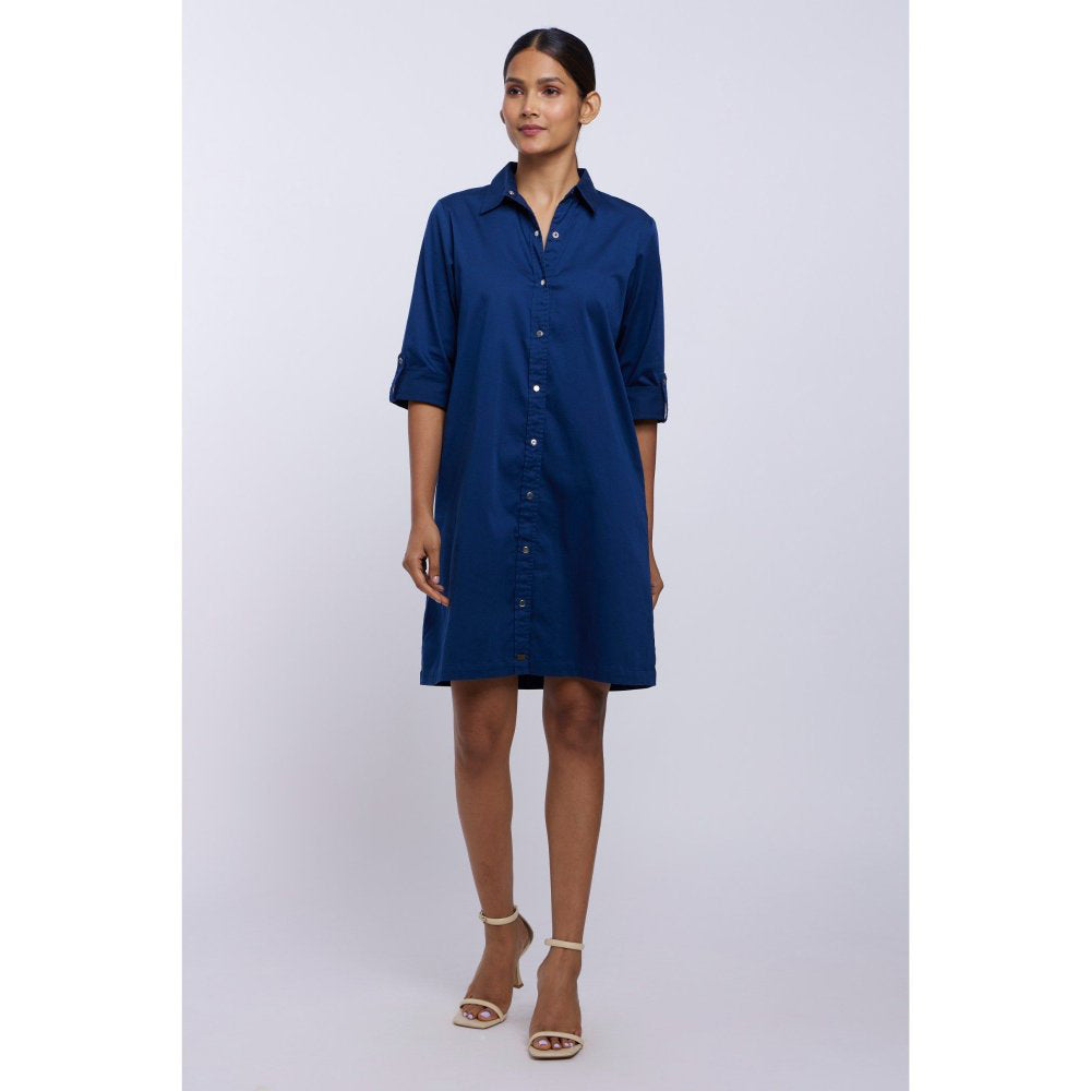 Pallavi Swadi Mid Night Navy Blue Shirt Dress
