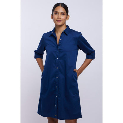 Pallavi Swadi Mid Night Navy Blue Shirt Dress